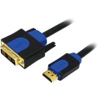 LogiLink CHB3103 video cable adapter 3 m HDMI DVI-D Black, Blue