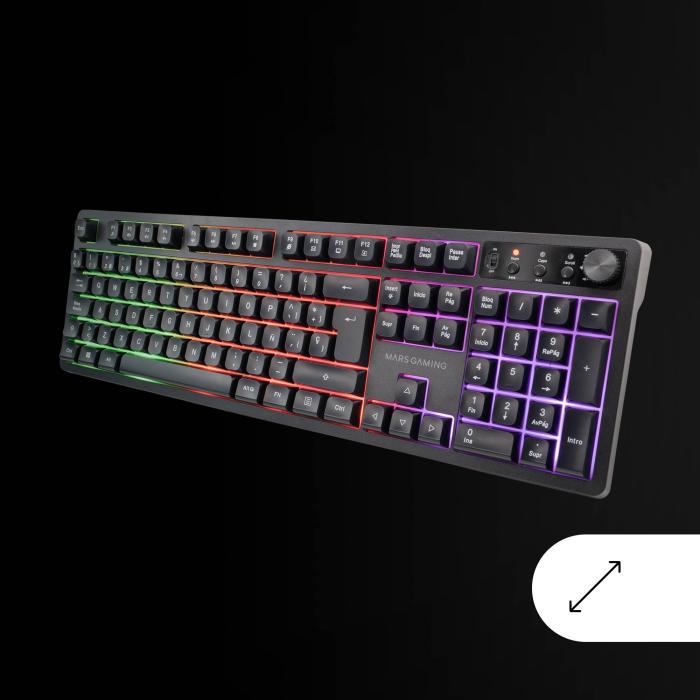Mars Gaming MCPWXPT keyboard Mouse included RF Wireless + USB QWERTY Portuguese Black — image 29 of 34