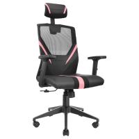 Mars Gaming MGC-ERGO Pink Ergonomic Gaming Chair Breathable Mesh Adjustable Cervical + Lumbar Support + Armrests