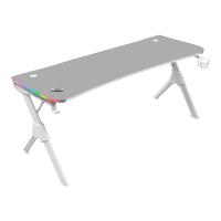 Mars Gaming MGDXLRGBW Ergonomic Gaming Desk RGB White Big