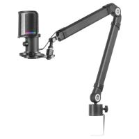 Mars Gaming MMIC-XT, Professional High Definition 192Khz 24-bit Studio Microphone, Omnidirectional Arm, Anti Shock Mount, Pop Filter Metal Mesh, Black