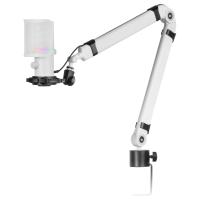 Mars Gaming MMIC-XT, Professional High Definition 192Khz 24-bit Studio Microphone, Omnidirectional Arm, Anti Shock Mount, Pop Filter Metal Mesh, White