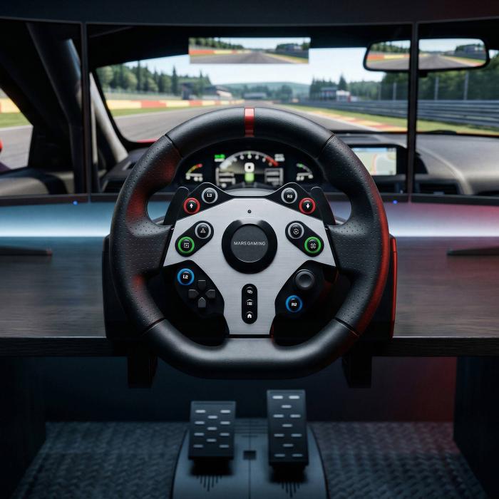 Mars Gaming MWHRSXTWO Gaming Controller Black USB Steering wheel + Pedals Analogue Playstation 3, PlayStation 4, PC, Xbox — image 17 of 28