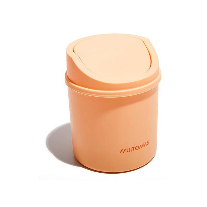 Muitomas DESKBINPF trash can Round Plastic Peach — image 2 of 2