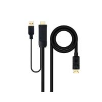 Nanocable 10.15.4352 video cable adapter 1.8 m HDMI + USB Type-A DisplayPort Black