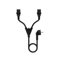 Nanocable 10.22.0100 power cable Black 1.8 m Power plug type F 2 x C13 coupler