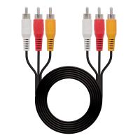 Nanocable 10.24.0802 composite video cable 1.8 m 3 x RCA Black