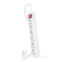Nanocable 6-socket power strip with switch, 1.4 metres White