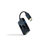 Nanocable DISPLAYPORT to HDMI/DVI/VGA Converter, 20 cm, Black