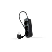 Nanocable Power strip with 3 sockets, 1.4 m, Black