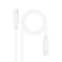 Nanocable USB 2.0 3A Cable, USB-C/M-USB-C/M type, White, 1 m