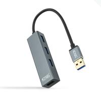 Nanocable USB 3.0 Hub 4xUSB3.0 USB-A/M-USB 3.0/H, Grey, 10 cm