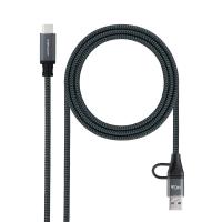 Nanocable USB 3.2 Gen2X2 20Gbps 5A/100W Cable, USB-C+USB-A/M to USB-C/M, 2m