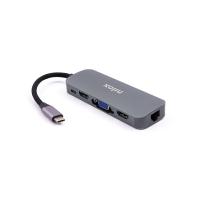 Nilox DOCKING STAT HDMI VGA PD ETH 3USB USB 3.2 Gen 1 (3.1 Gen 1) Type-C Aluminium