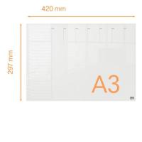 Nobo Transparent Acrylic Mini Whiteboard Weekly Planner Desktop or Wall Mounted A3, view image 5 of 14