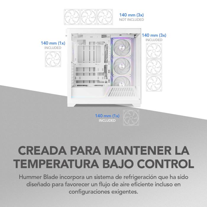 NOX Hummer BLADE, Tower ATX, ARGB, Ultra Airflow, White — image 51 of 52
