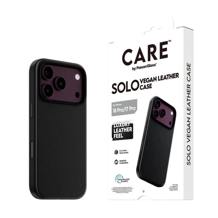 PanzerGlass CARE™ by ® Solo Vegan Leather Case Black w. MagSafe iPhone 18 Pro | 17 Pro — image 6 of 12