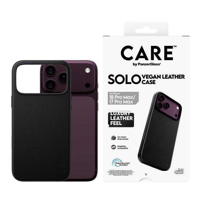 PanzerGlass CARE™ by ® Solo Vegan Leather Case Black w. MagSafe iPhone 18 Pro Max | 17 Pro Max — image 8 of 12