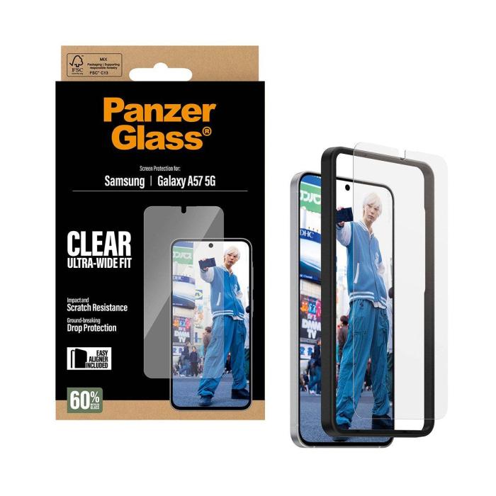 PanzerGlass Screen Protector Ultra-Wide Fit - Clear - Samsung Galaxy A57 5G Clear screen protector — image 2 of 6