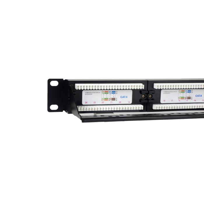 Phasak Panel de transferencia 19'' 24P Cat.6 UTP RJ45 DUAL +Organizer 1U - PU 2424 — image 7 of 10
