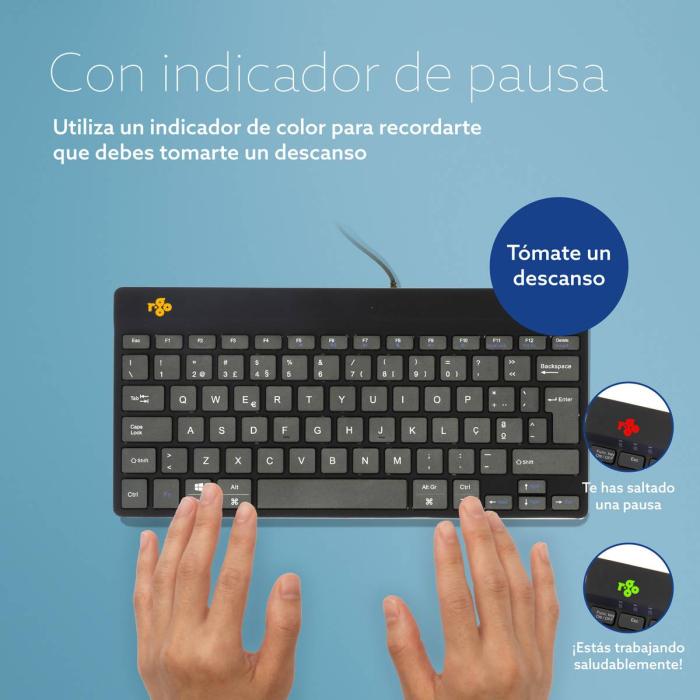 R-Go Tools Ergonomic keyboard R-Go Compact Break, compact keyboard with break software, QWERTY (PT), wired, black — image 6 of 18