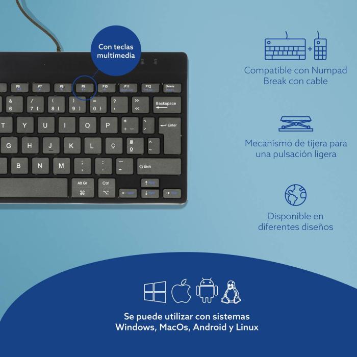 R-Go Tools Ergonomic keyboard R-Go Compact Break, compact keyboard with break software, QWERTY (PT), wired, black — image 8 of 18