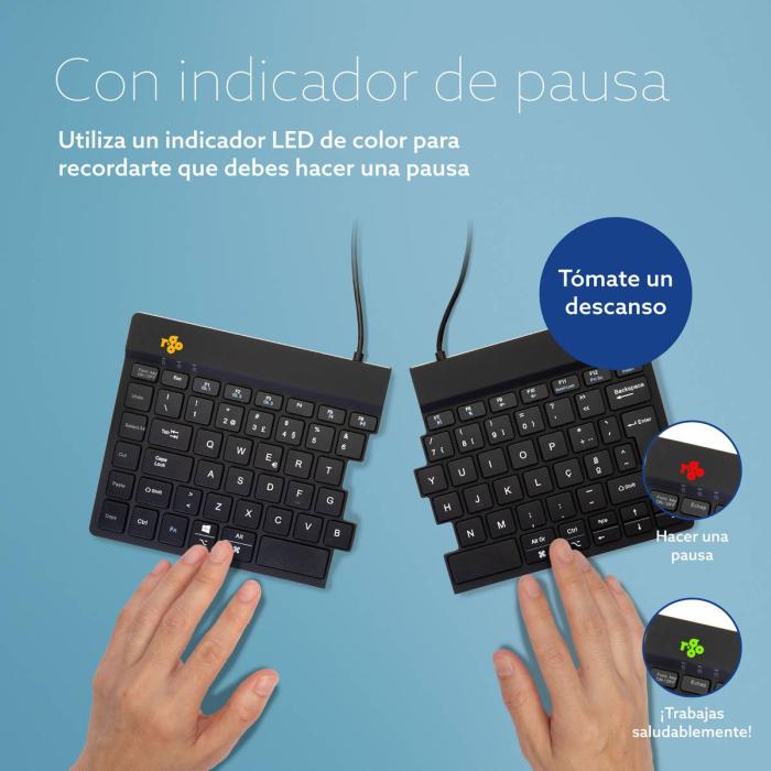 R-Go Tools Ergonomic keyboard R-Go Split Break with break software, ergonomic split keyboard, QWERTY (PT), Bluetooth, black — image 11 of 30