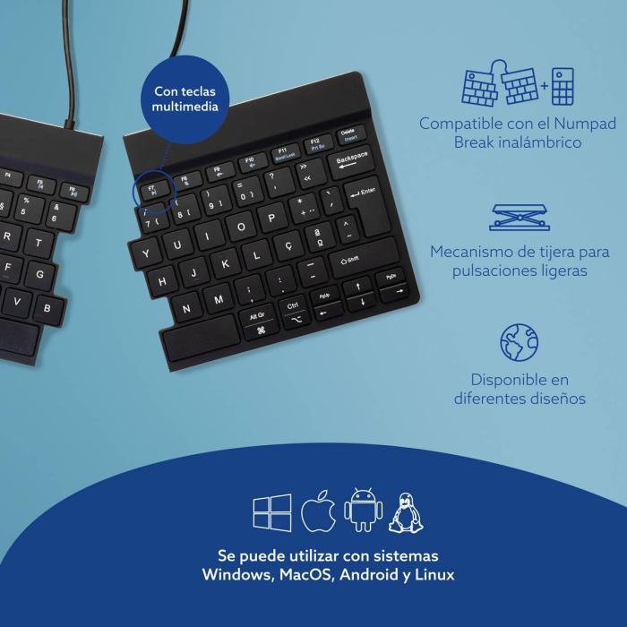 R-Go Tools Ergonomic keyboard R-Go Split Break with break software, ergonomic split keyboard, QWERTY (PT), Bluetooth, black — image 13 of 30