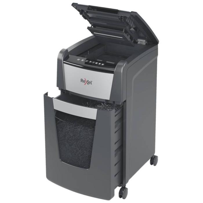 Rexel AutoFeed+ 225M paper shredder Micro-cut shredding 55 dB 23 cm Black, Grey — image 4 of 5
