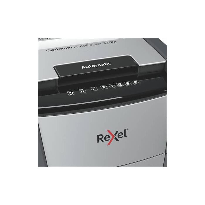Rexel AutoFeed+ 225M paper shredder Micro-cut shredding 55 dB 23 cm Black, Grey — image 5 of 5