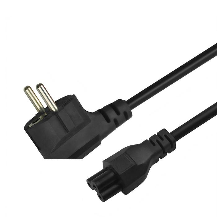 Savio Strom IEC 60320 C5 CEE 7/7 Sort 3m Stromkabel Black C5 coupler Power plug type C — image 4 of 8
