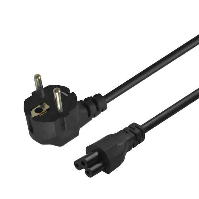 Savio Strom IEC 60320 C5 CEE 7/7 Sort 3m Stromkabel Black C5 coupler Power plug type C — image 3 of 8