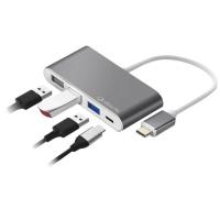 SilverHT 112001140199 interface hub USB 3.2 Gen 1 (3.1 Gen 1) Type-C Grey
