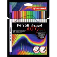 STABILO Pen 68 brush ARTY felt pen Assorted colours 18 pc(s)