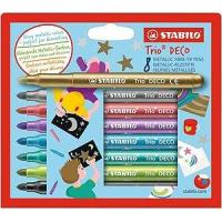 STABILO Trio DECO felt pen Gold, Metallic black, Metallic blue, Metallic green, Metallic lilac, Metallic pink, Silver 8 pc(s)