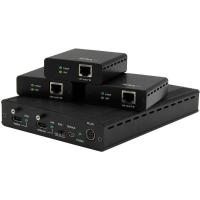 StarTech.com 3-Port HDBaseT Extender Kit with 3 Receivers - 1x3 HDMI over CAT5e Splitter - Up to 4K