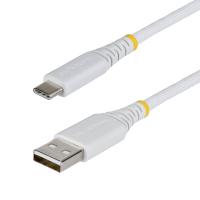 StarTech.com 3m (10ft) USB-A to USB-C Fast Charging Cable, 15W 3A, Dual-Layer Braided Nylon/TPE Jacket, Durable USB-A to Type C Charger Cord, White USB A to USB C Cable