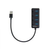 StarTech.com 4 Port USB 3.0 Hub - USB-A to 4x USB 3.0 Type-A with Individual On/Off Port Switches - SuperSpeed 5Gbps USB 3.1/3.2 Gen 1 - USB Bus Powered - Portable - 25cm Attached Cable~4 Port USB 3.0 Hub - USB-A to 4x USB 3.0 Type-A with Individual On/Of