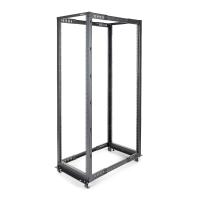StarTech.com 4-Post 42U Mobile Open Frame Server Rack, Four Post 19'' Network Rack with Wheels, Rolling Rack with Adjustable Depth for Computer/AV/Data/IT Equipment - Casters, Leveling Feet or Floor Mounting