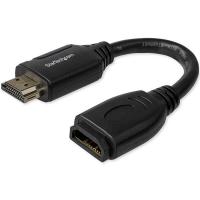 StarTech.com 6'' (15cm) HDMI Port Saver Cable - 4K 60Hz High Speed HDMI 2.0 Extension Cable with Ethernet - Short HDMI Extension Cable - HDMI Male to Female Extension Adapter Cord
