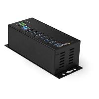 StarTech.com 7-Port USB 3.0 Hub with Power Adapter - Metal Industrial USB-A Hub with ESD & 350W Surge Protection - Din/Wall/Desk Mountable - High Speed USB 3.2 Gen 1 (5Gbps) Hub