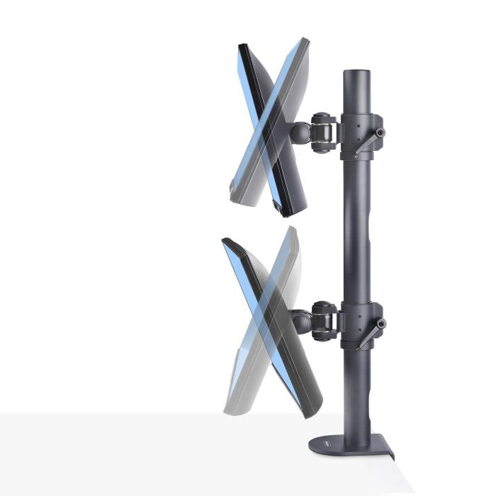 StarTech.com Desk Mount For 2x Vertically Stacked Monitors, Dual 49'', Total 70lb (32kg), C-Clamp, Quick-Release VESA — image 4 of 10