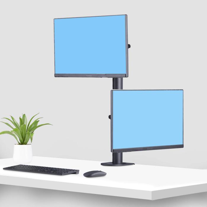 StarTech.com Desk Mount For 2x Vertically Stacked Monitors, Dual 49'', Total 70lb (32kg), C-Clamp, Quick-Release VESA — image 8 of 10
