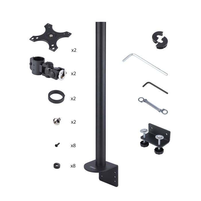 StarTech.com Desk Mount For 2x Vertically Stacked Monitors, Dual 49'', Total 70lb (32kg), C-Clamp, Quick-Release VESA — image 10 of 10