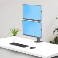 StarTech.com Desk Mount For 2x Vertically Stacked Monitors, Dual 49'', Total 70lb (32kg), C-Clamp, Quick-Release VESA, view image 9 of 10