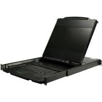StarTech.com Dual Rail Rackmount KVM Console HD 1080p - Single Port DVI/VGA KVM w/17'' LCD Monitor for Server Rack - Fully Featured 1U LCD KVM Drawer w/Cables - USB Support - 44230 MTBF