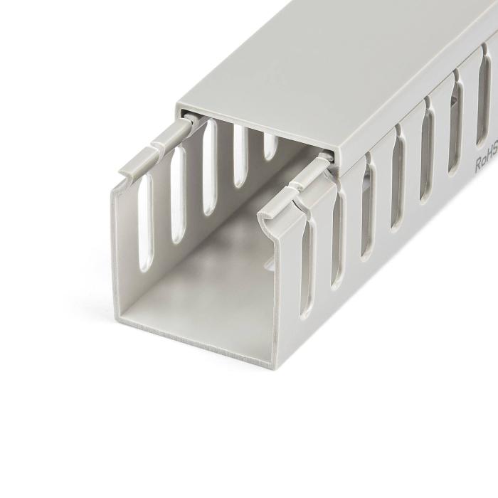 StarTech.com Open Slot Cable Management Raceway with Cover, 2''(50mm)W x 2''(50mm)H - 6.5ft(2m) length - 1/4''(8mm) Slots — image 3 of 4