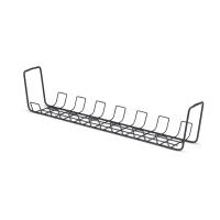 StarTech.com Under Desk Cable Management Tray, 24'' Long, Metal Basket Style Cable Organizer, Screw-On Installation, Power Bar Holder, Metal, Black, TAA-Compliant