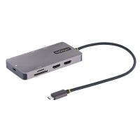 StarTech.com USB C Multiport Adapter, Dual HDMI Video, 4K 60Hz, 2Pt 5Gbps USB-A Hub, 100W Power Delivery Pass-Through/GbE/SD/MicroSD, 12''/30cm Cable, Travel Dock, Laptop Docking Station
