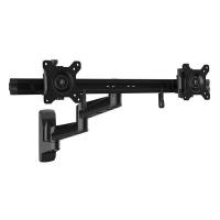 StarTech.com Wall Mount Dual Monitor Arm – Articulating Ergonomic VESA Wall Mount for 2x 24'' Displays – Synchronized Adjustable Crossbar – Tilt/Swivel/Rotate- Double Screen Mount Bracket